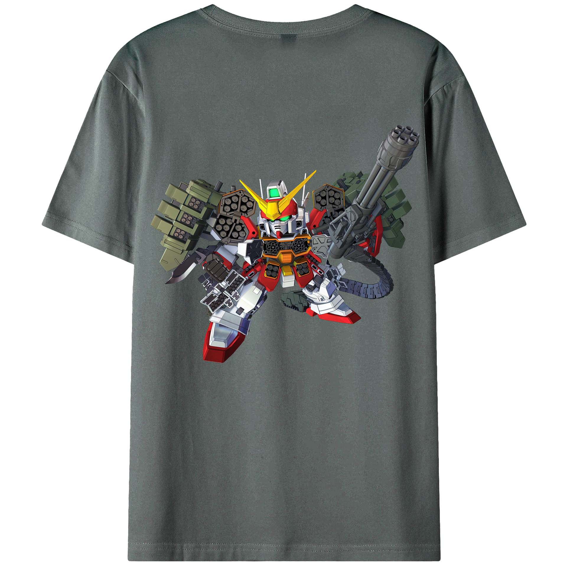 （画像用） 機動戦士ガンダム Mobile Suit Gundam 綿100％ メンズ半袖Tシャツ（バックプリント） 通気性